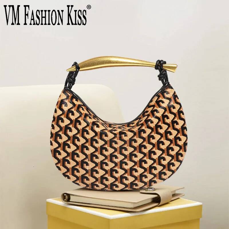 VM FASHION KISS 2025 New Women's Bags Genuine Horsehide Shoulder Cows Pattern Detachable Strap Messenger Bag Designer