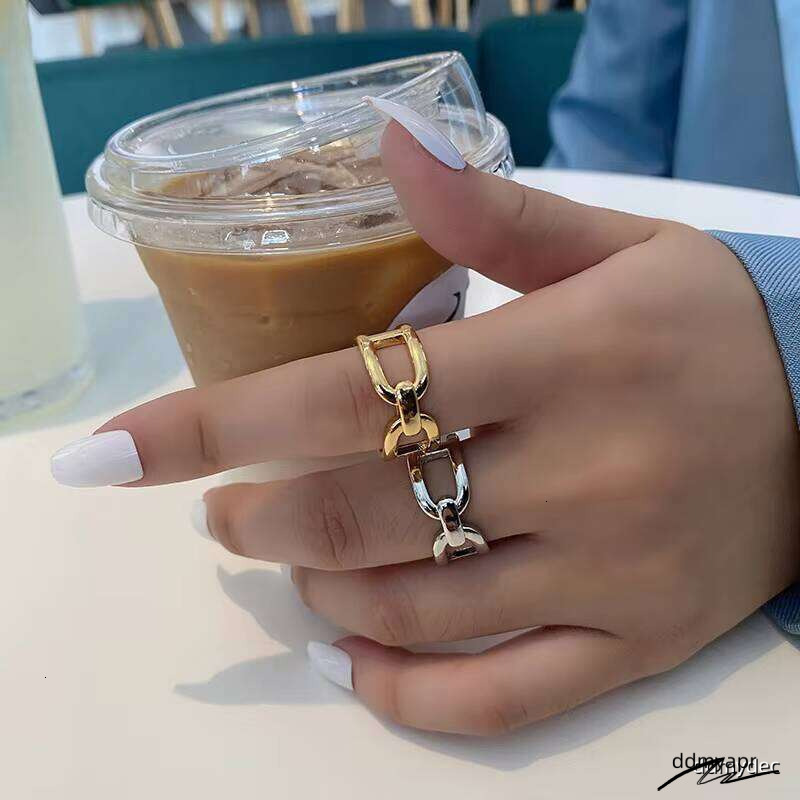 Geometric Gold Stainless Steel - ddmydec Adjustable Open Cuff Minimalist Finger Ring For Women & Men (Trendy 2025 Spring Collection) ddmydec