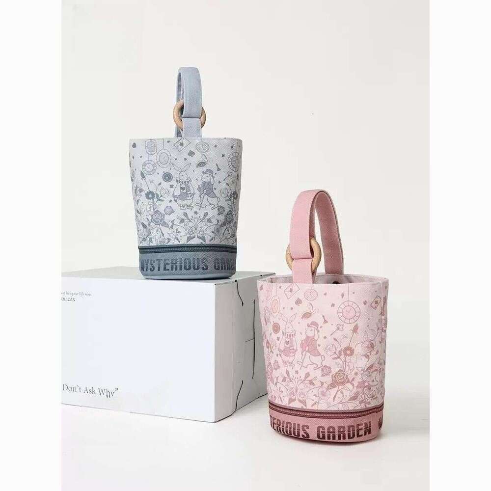 2023 New Cartoon Floral Print Canvas Tote Portable Handbag Mommy Outdoor Handheld Bag