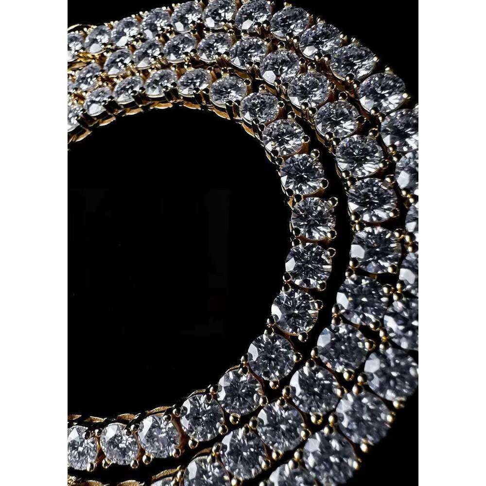 Rinntin SMN Men Women Hip Hop Iced Out Fine Jewelry 2MM 3MM 4MM 5MM S Sier Vvs Moissanite Tennis Chain Necklace