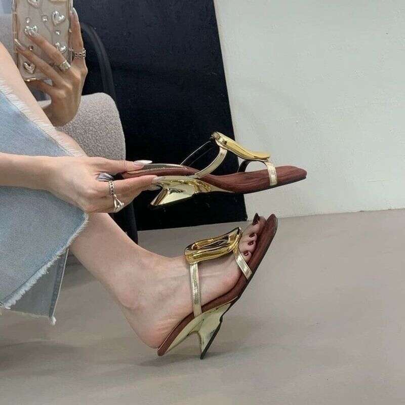 Summer New Fashion Shaped High Heel Women's Sandals Slippers Fashionable Hundred Wear Comfortable