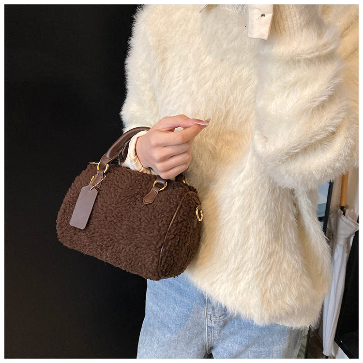 Small Handheld Lambhair Women s Crossbody Bag Fashionable And Casual Autumn New Item Solid Color Designer Bag Women s Shoulder Bag