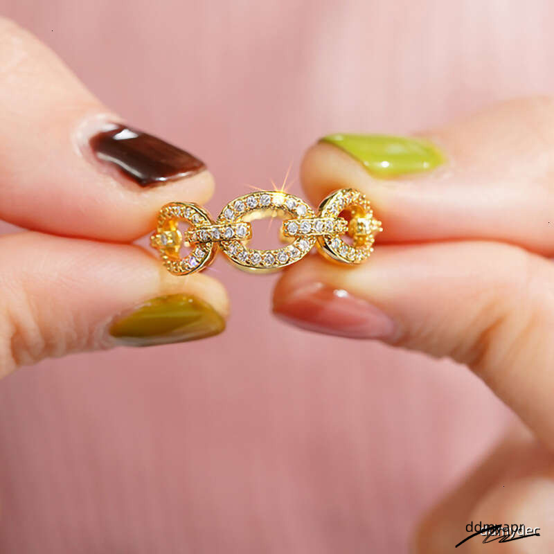 Geometric Micro-Pave - Gold/Rhodium Plated Circular Statement Ring With ddmydec Zircon Stones (Us Size 6-10) ddmydec