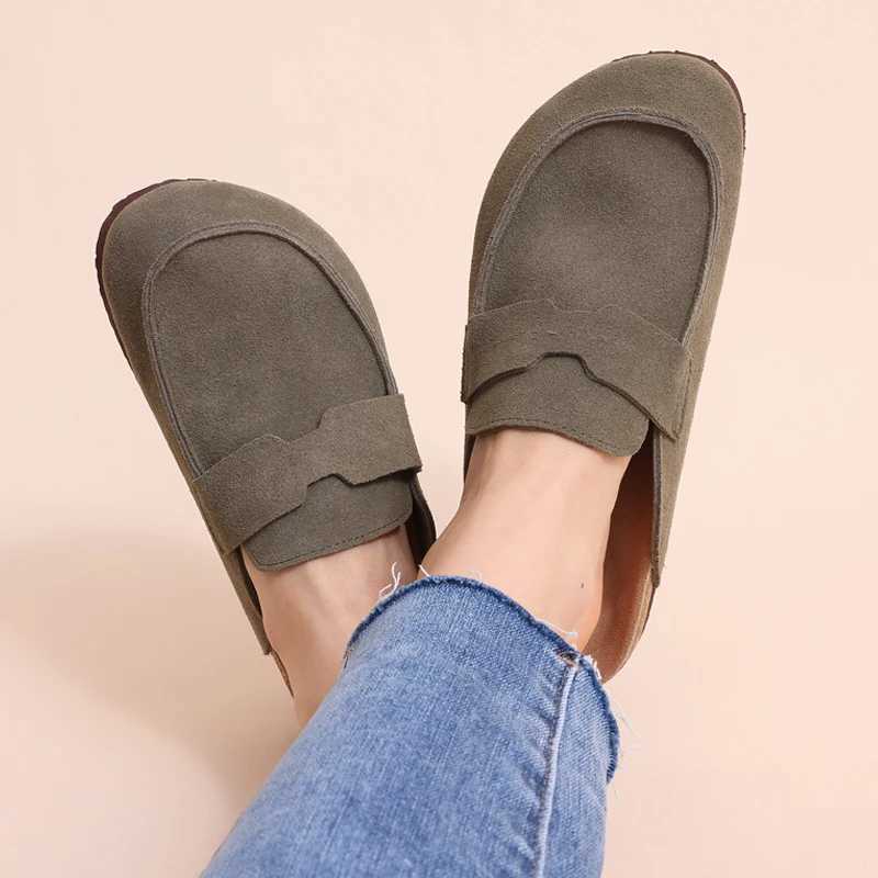 Smile Summer Fashion Women Mules Cork Clogs Slippers New Men Suede Clogs Slippers Outdoor Beach Sandals Nonslip Home Shoes Women W250905