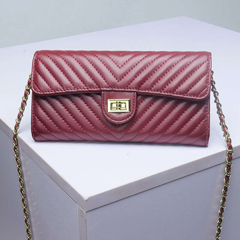 DHpet_wholesale Genuine Lamb Leather Crossbody Phone Purse Vintage V-Stitch Embroidery Multi-Function Wallet Bag with Detachable Strap