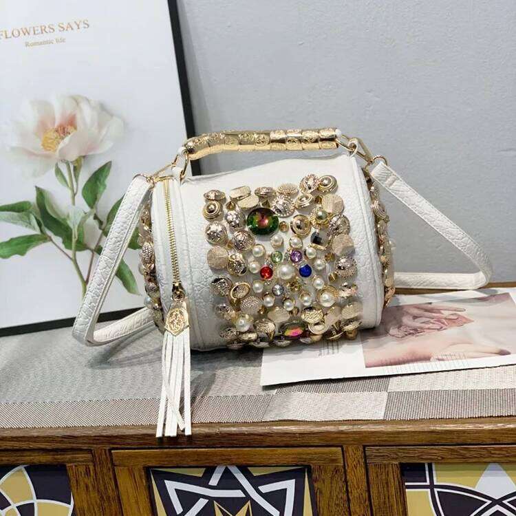 Designer Bags Designer Handbag For Women Purses And Handbag Handmade Beaded Pillow Casual Sier Bucket Messenger Shoulder Bag Luxury Bag