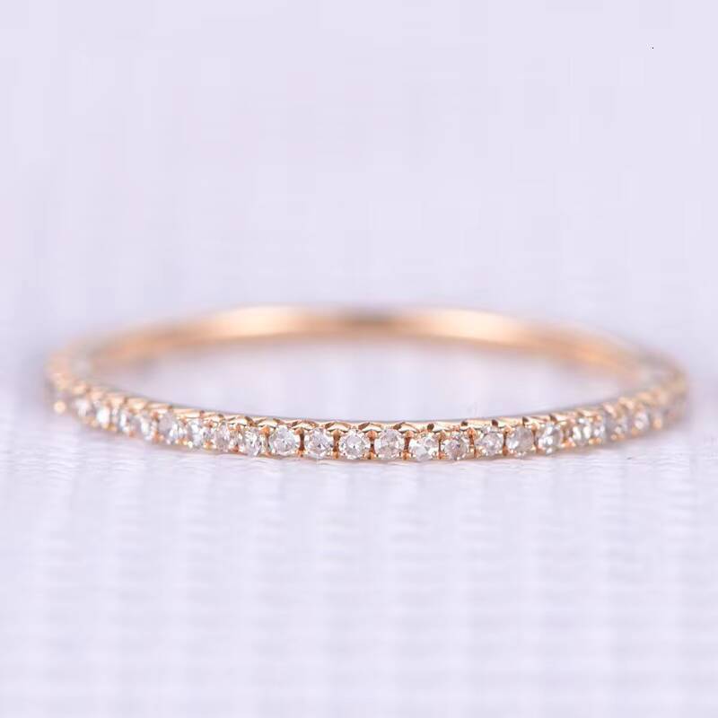 18k Rose Gold Halo Diamonds 1ctw Engagement Ring Moissanite Ring Band