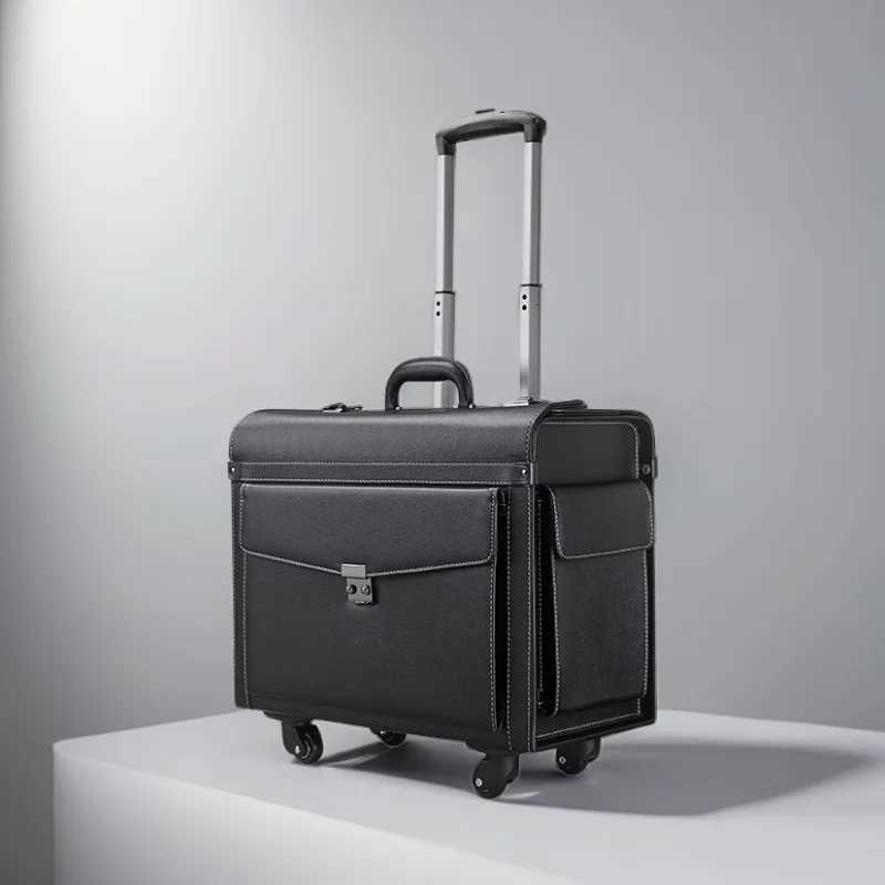 18 inch Captain Trolley Case Flight Attendant Flight Case Trainer Luggage Lawyer Suitcase Business Boarding Box Z250905