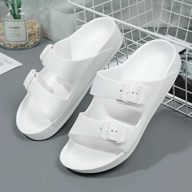 Size3647 Couples Adjustable Soft Buckle Slippers For Men Flat EVA Slippers Lightweight Anti Slip Slides Dropshipping shoes W250905
