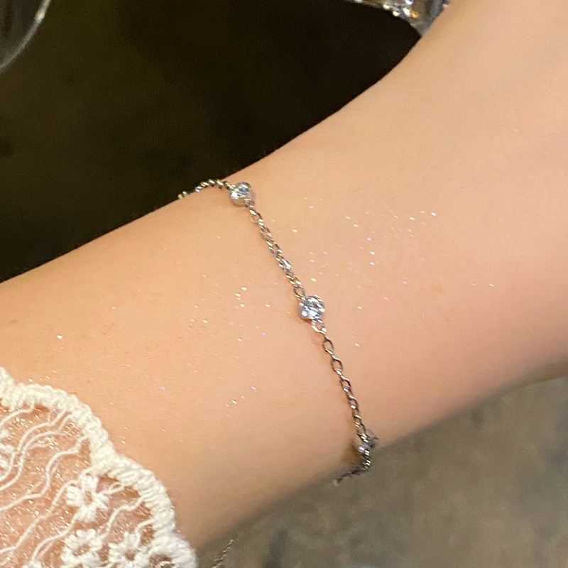 Real Gold Plated Zircon Bracelet Simple Versatile Fashionable Elegant High-end Women's Jewelry