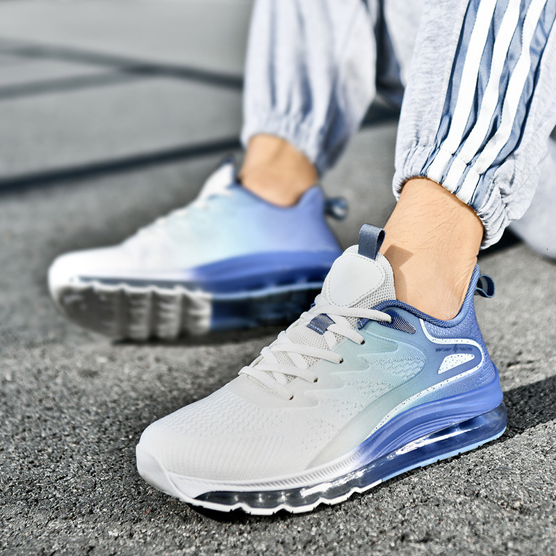 Fashion Air Cushion Running Shoes For Men Big Size Breathable Mesh Shock absorption Sneakers
