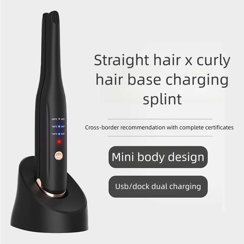 Designer Famous Brand Narrow Version Wireless Korean Short Curling Iron Straight Hair Dual Purpose Household Mini Straightener