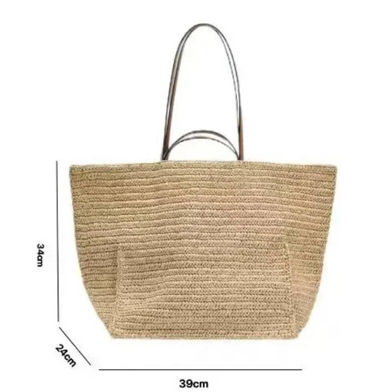 2025 Women Handbags Handmade Woven Summer Beach Big Shopper Purses Large Capacity Straw Tote Bag Designer