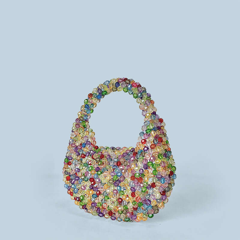 Autumn Winter New Luxury High-Quality Handmade Beaded Mini Shiny Handheld Party Bag