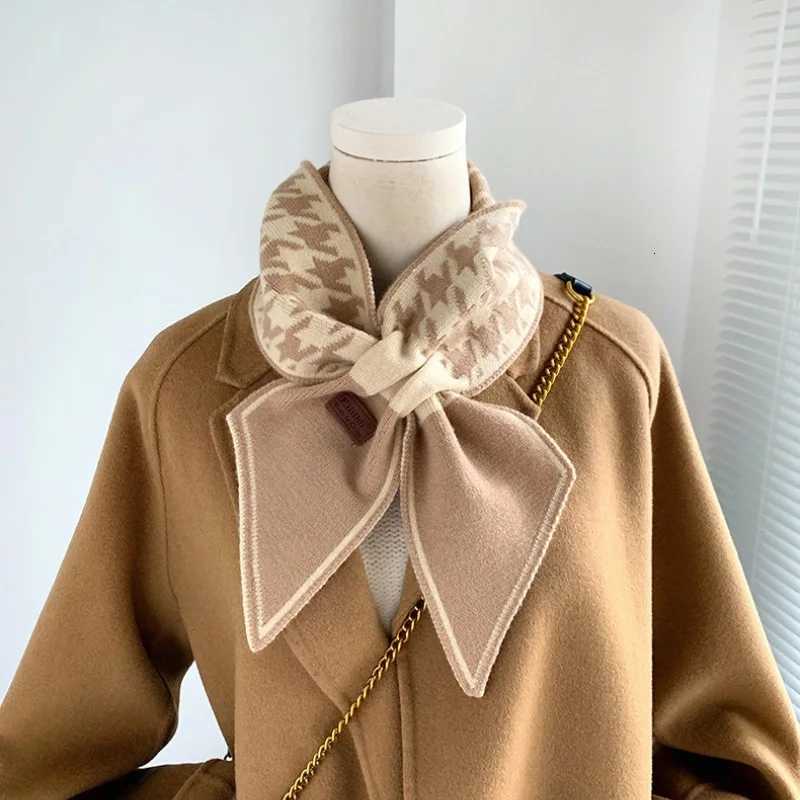 Scarf For Women Plaid Neckerchief Knitted Scarfs Long Skinny Small Scarves Bandana Female Foulard Warm Cashmere Neck Tie XWJ108XJ250905