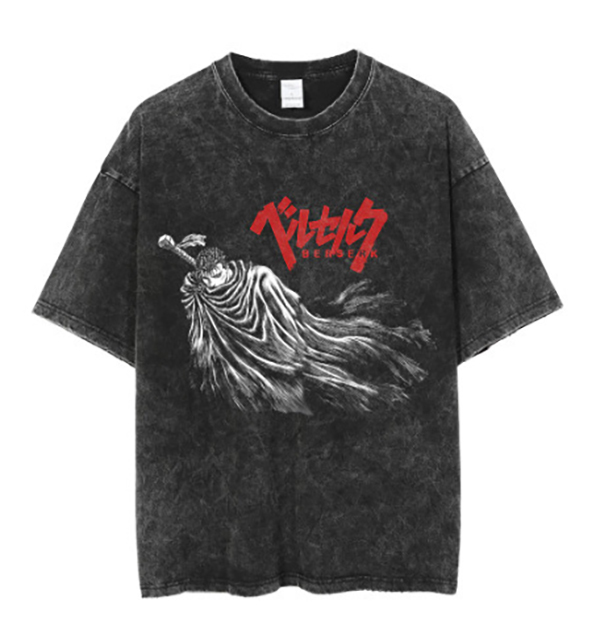 2025 New Vintage Dark Anime Print Street Retro T-Shirt Streetwear Crew Neck Short Sleeve T-Shirt for Men - TT2527