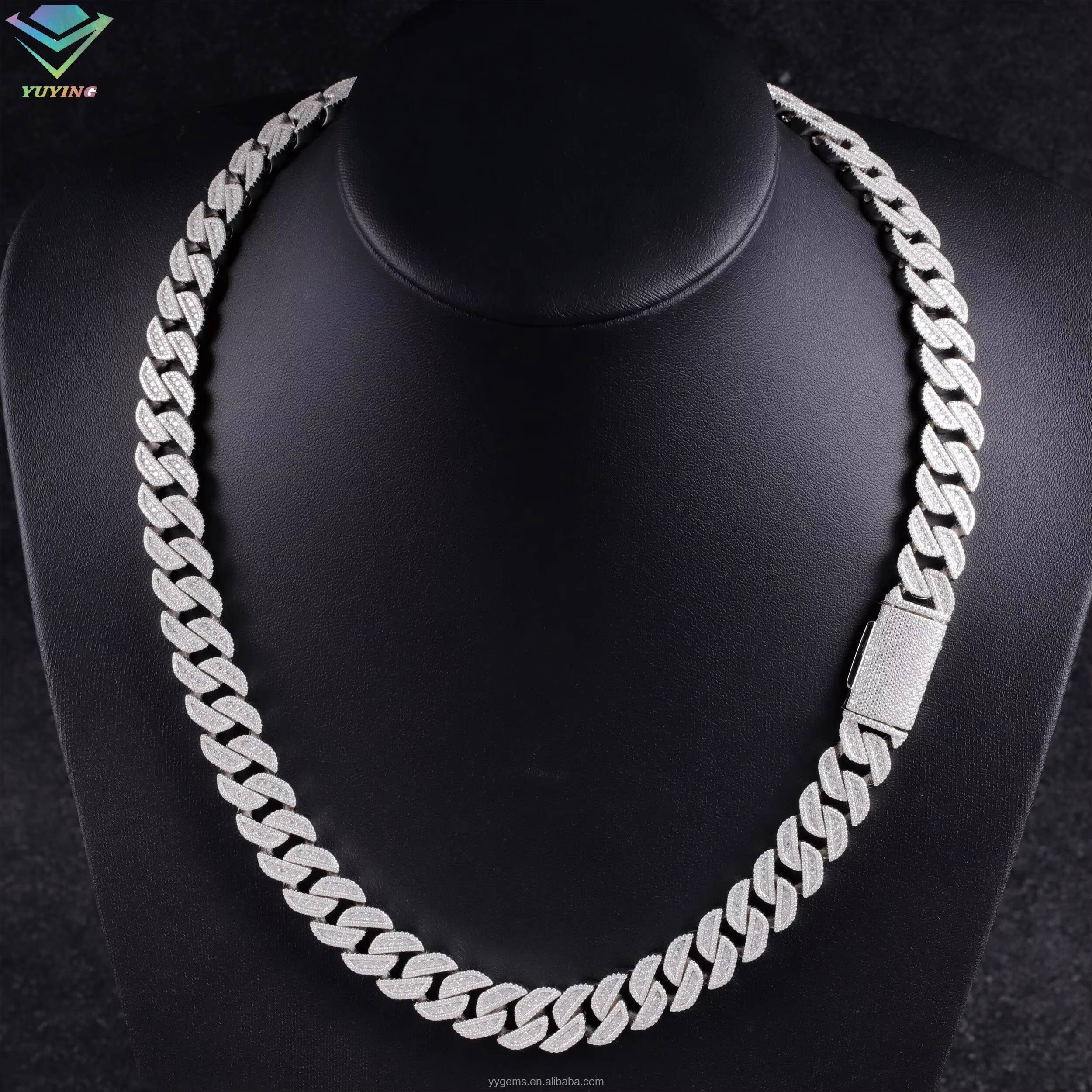 13mm 15mm 18mm Mens Jewelry 925 Silver Cuban Link Chain Iced Out Vvs Moissanite Diamond Necklace Link Bracelet Hiphop Jewelry