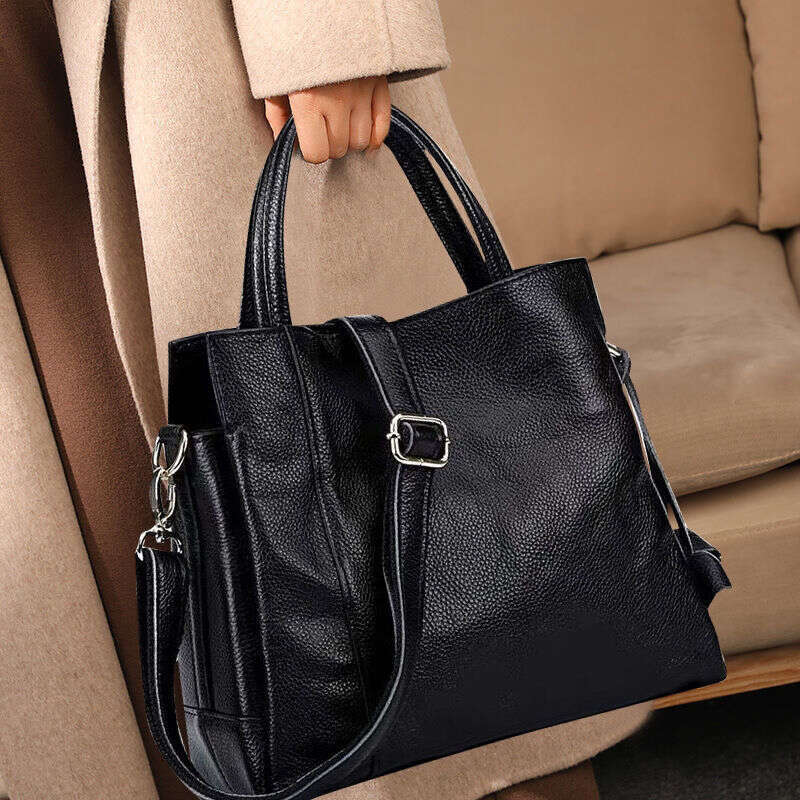 Qian Dian 2025 New Fashion Middle-aged Handbag Genuine Leather Small Shoulder Women's Crossbody Bag