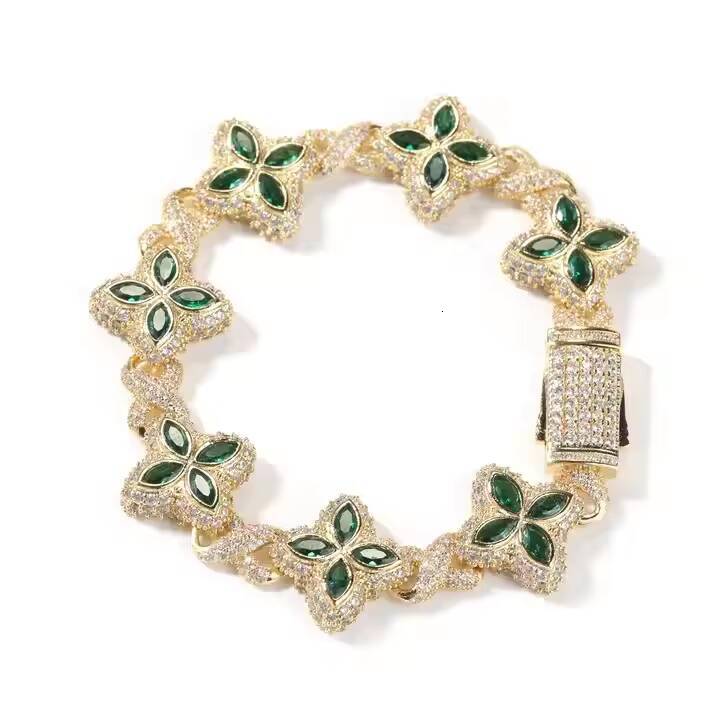 UWIN New Arrival Infinite Chain Bracelet with Blue CZ Clover and Flower Diamond Brass Jewelry for Anniversary
