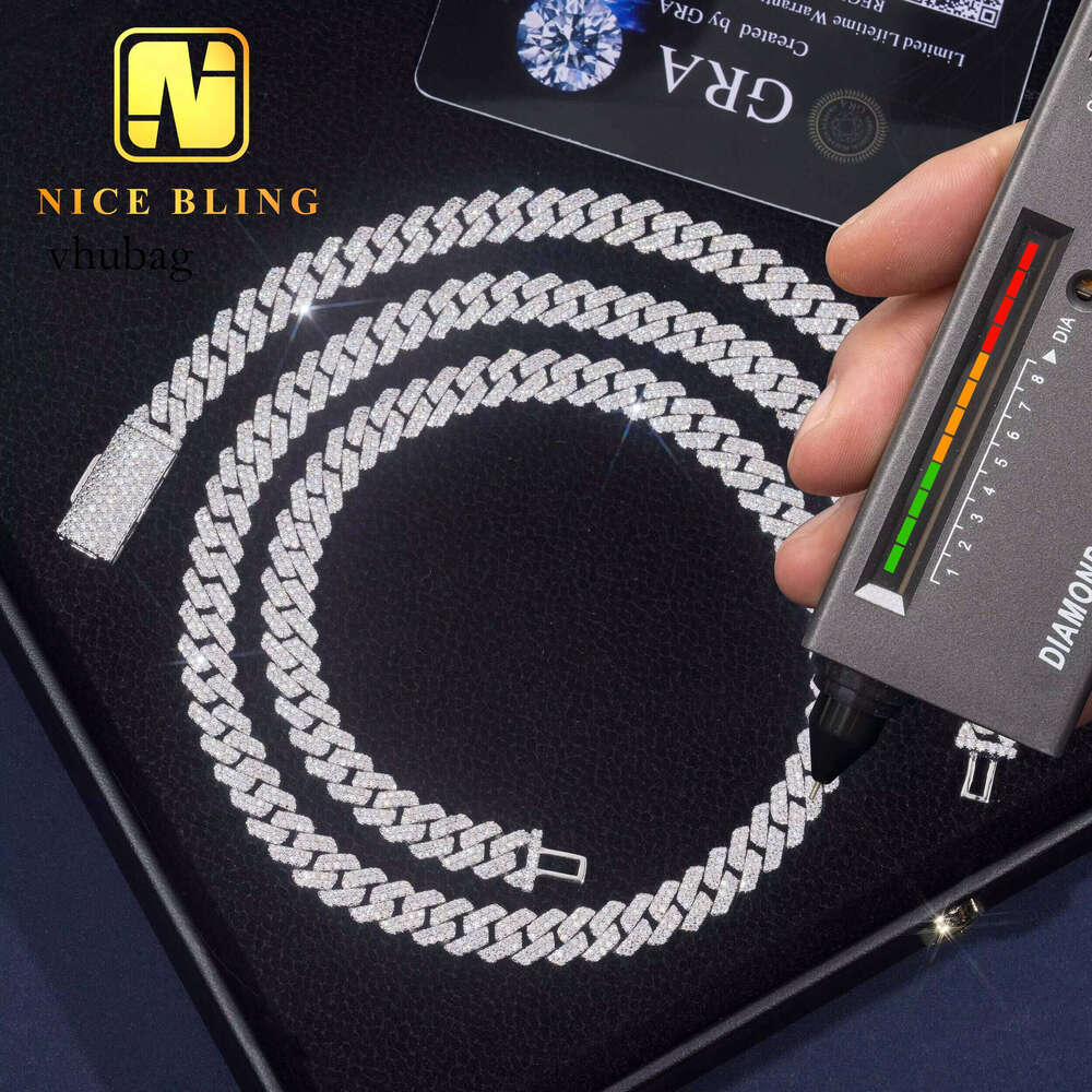 8mm Hip-Hop Style Jewelry - Borosilicate Gemstone - 24K Gold Chain Set with Ice Crystal Cuban Link