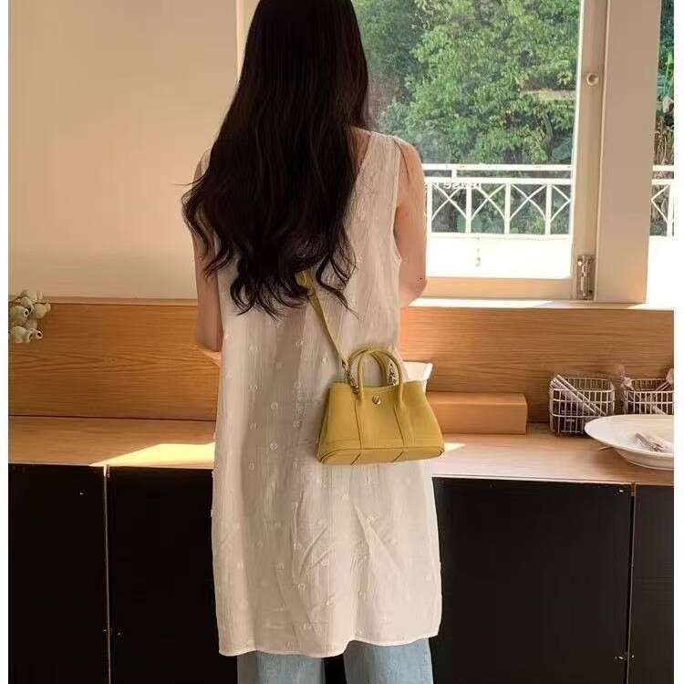 DHEssentials 2025 Mini Garden Bag Small Square Handheld Crossbody Tote PU Pink Beige Yellow Red Black Khaki Blue