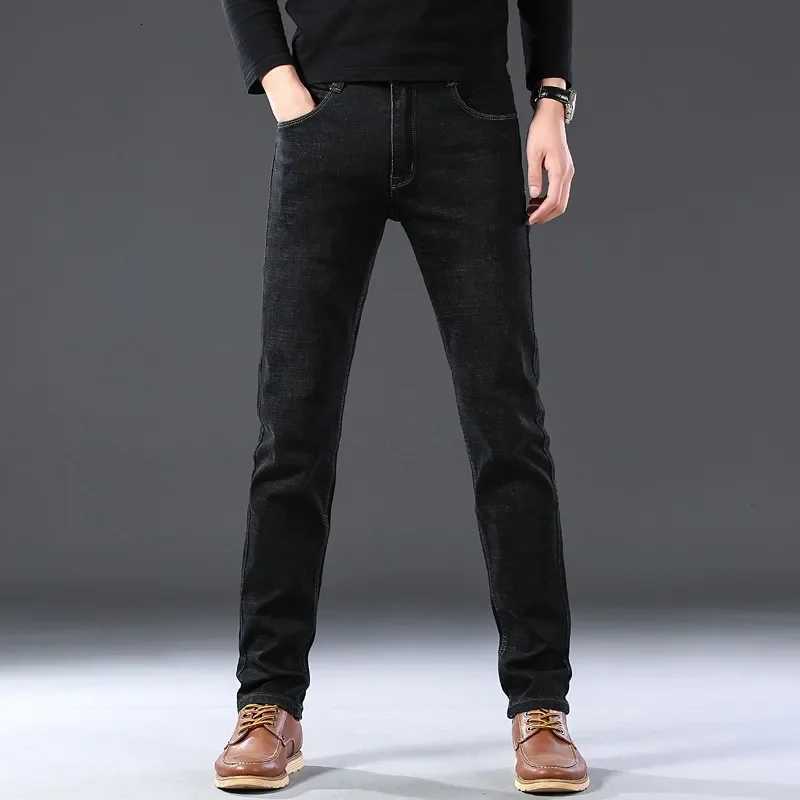 Autumn Brand Jeans New Mens Elastic Cotton Stretch Jeans Pants Loose Fit Denim Trousers Mens Brand Fashion Big Size 35 38 40 W250905