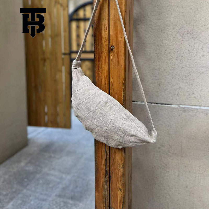 TB BHULAMTE Designer Bag New 2025 Simple Artistic Cotton Linen Crossbody Dumpling Canvas Bag Niche Design Casual Underarm Handbag Luxury Bag Waist Bag