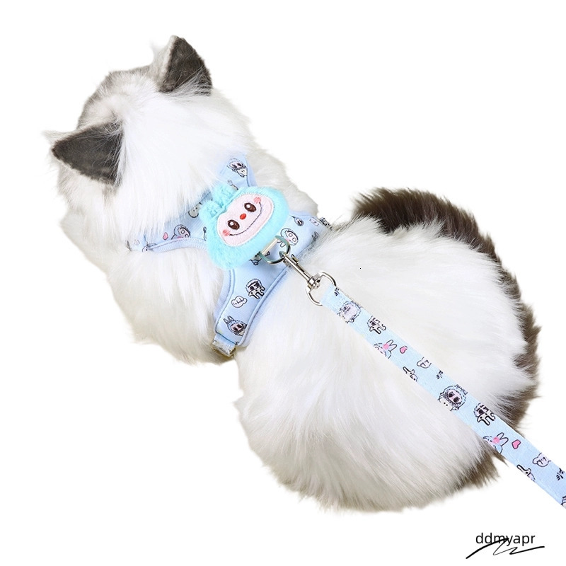 Labubu Dog And Leash Set, Step-In Soft Ddmydec Mesh Puppy Cats Harnesses Vest With Cute Doll Decorations, Breathable Designer Harness For Pomeranian, 