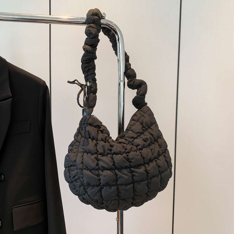 2025 New Korean Pleated Cloud Women's Single Shoulder Crossbody Fashion Down Jacket Underarm Dumpling Bag
