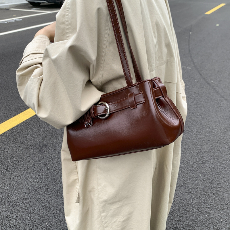 Vintage Handbag Niche Armpit Bag Women s Shoulder Bag Fashionable Autumn New Style Rock Pattern Designer Bag Women s Handbag