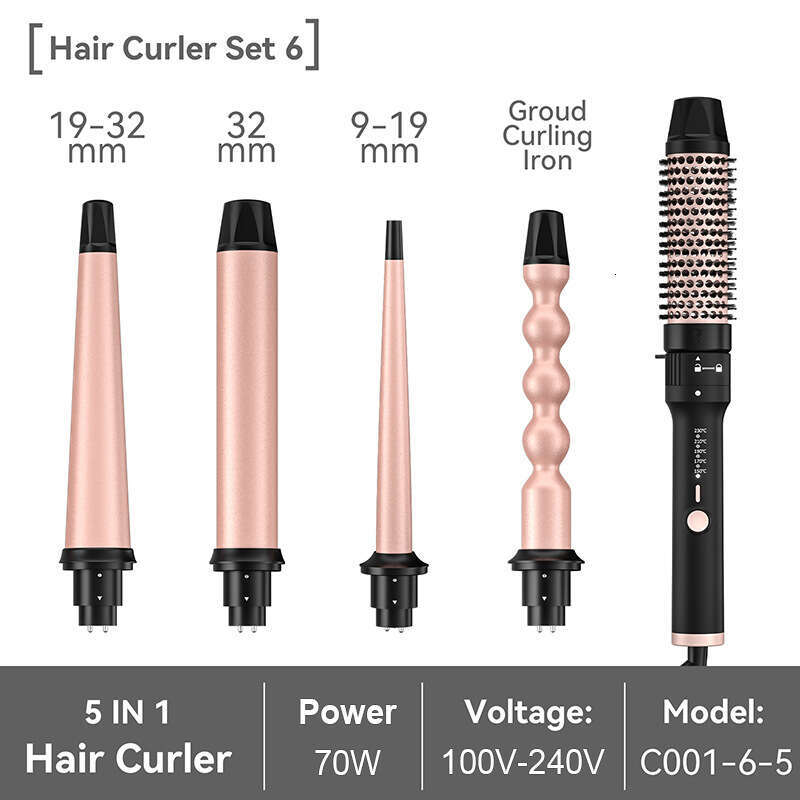 Designer Famous Brand Multi In One Hairstyle Big Wave Lazy Perm Five Functional Curling Iron