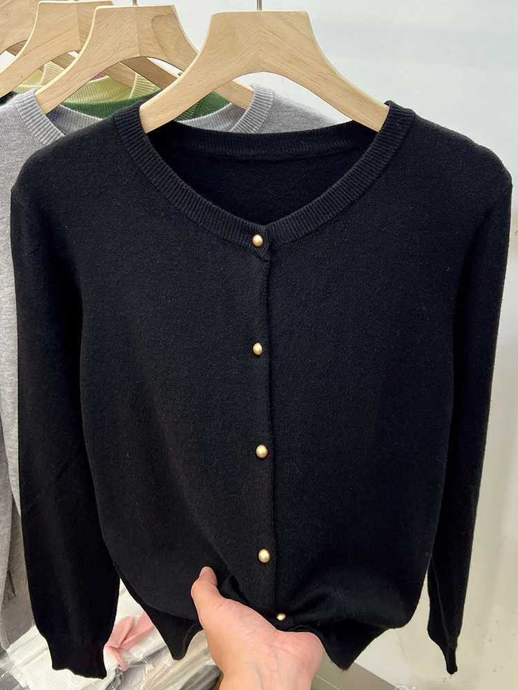 AOSSVIAO Long Sleeve Sweaters Cardigan Spring Autumn Women ONeck Knitwear Tops Clothing Fashion Basic Tops Z250905