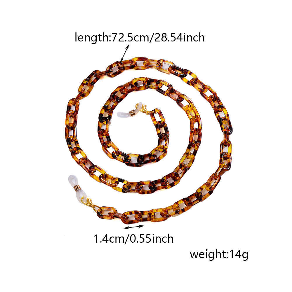 DHEssentials 2025 European and American mask chain, eyeglass chain, personalized leopard print fashionable chain, seven-color neck strap, anti-slip ch