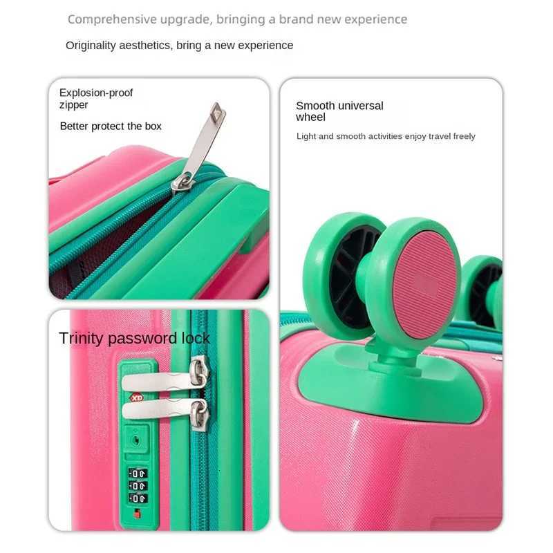 18 inch Luggage Travel SuiTCase Cartoon SuiTCase with Cup Holder Multifunctional Trolley Case with Wheels Boarding Box Z250905