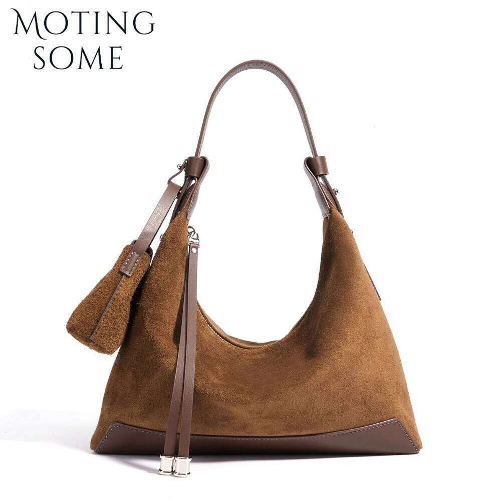Motingsome 2025 New Suede Genuine Grade Women Classic Handbag Stylish Underarm Bag Commuter Cross Shoulder Messenger Tote