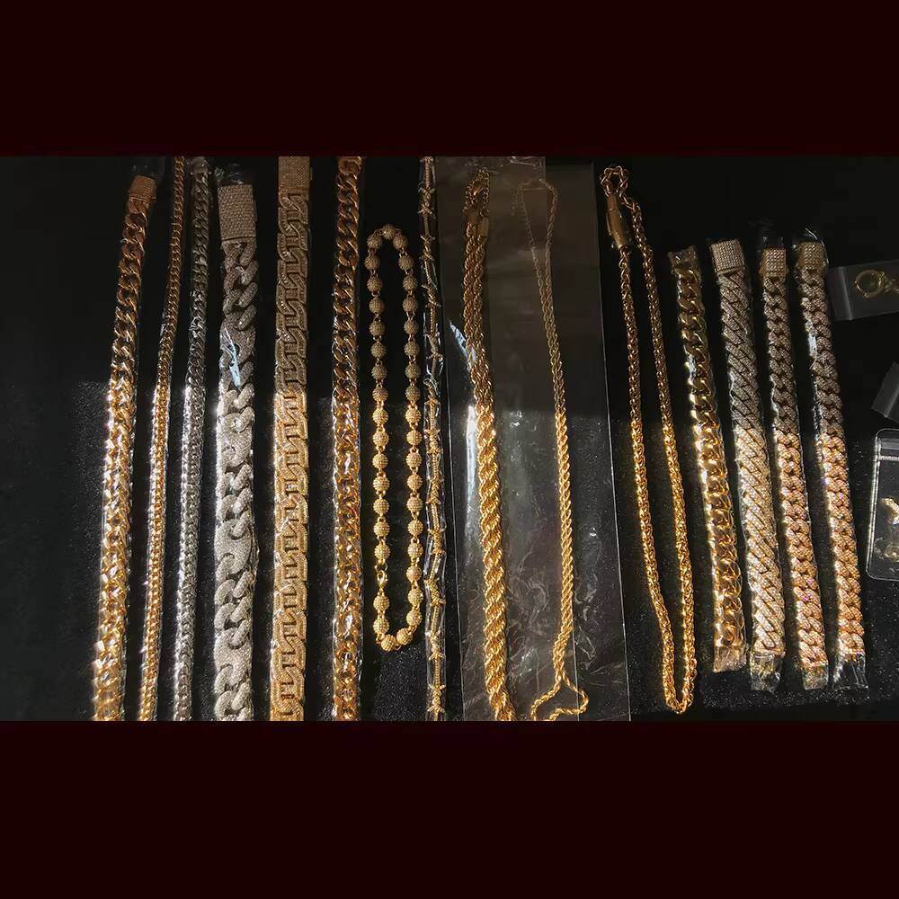 Waterproof 12mm 316l Stainless Steel Moissanite Mens Jewelry Necklace Cuban Link Prong Chain