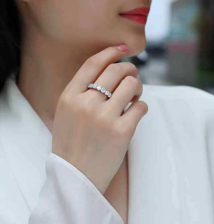 VOAINO With GRA Certificate Luxury VVS D Color Lab Diamond Ring for Women Wedding Band