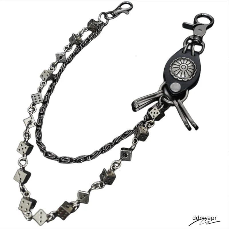 Motorcycle Keychain Jean Biker Wallet Belts Chain Skull Charm Leather Gothic Rock Pants ddmydec Trousers Waist Key Mens 250122 ddmydec ddmydec ddmydec