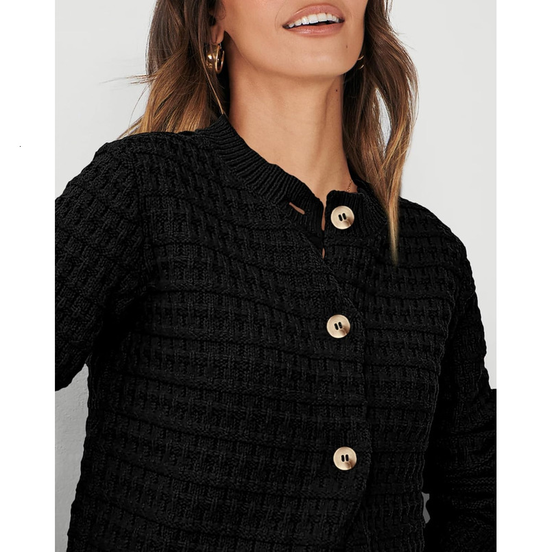 Women's Knit Cardigan Sweaters Casual Long Sleeve Open Front Button Down Trendy Jackets Outerwear