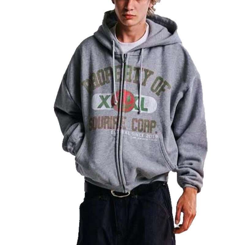 Autumn Winter Long Sleeve Zipper Cardigan Hoodie Sweatshirt Trendy Printed Jacket Y2K Street Casual Style ddmypluto