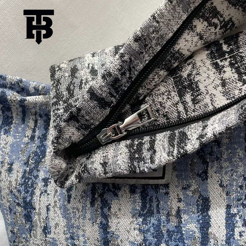 TB BHULAMTE Designer Bag Original Niche Black And White Elegant Jacquard Canvas Makeup Luxury Bag Bag Artistic Retro Simple Elegant Floral Convenient 