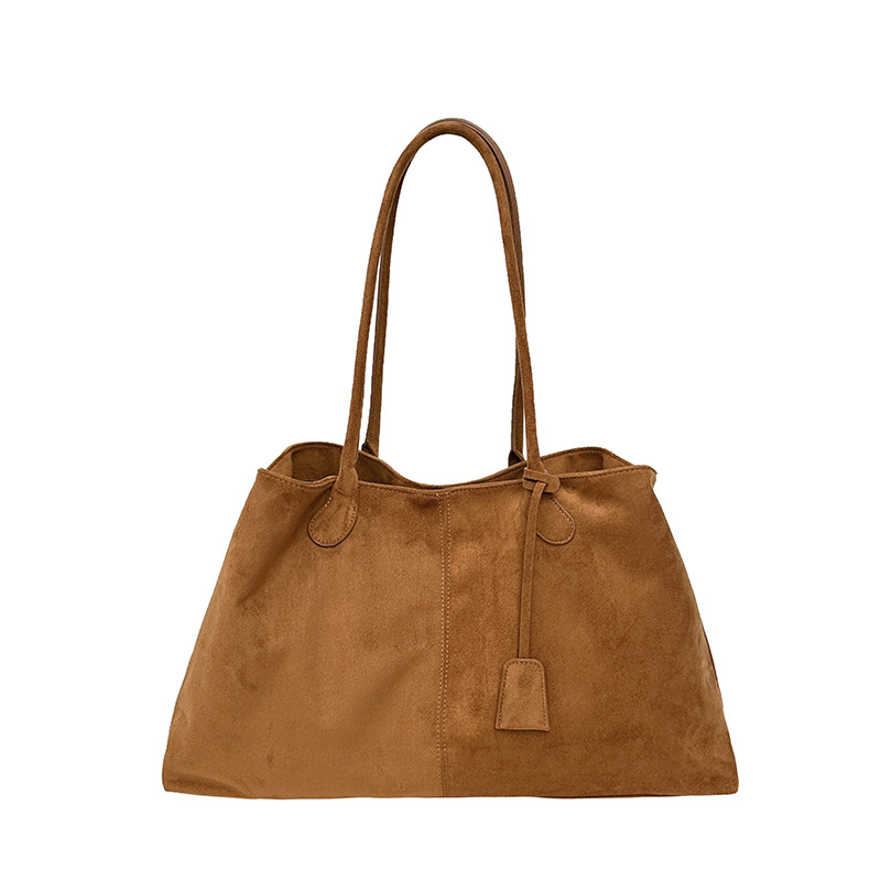 designer bag New autumn winter versatile suede bag with high-end texture retro single shoulder commuting tote bag