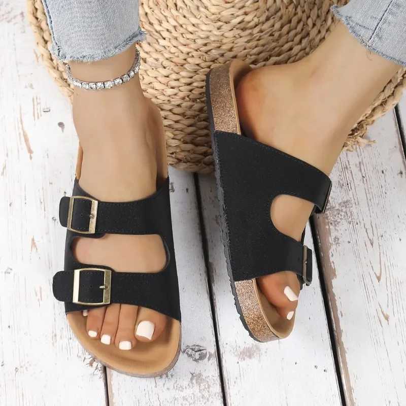 Slippers For Women Cork Footbed Beach Sandals Outdoor Suede Clogs Sandals With Adjustable Buckle Men Sandals W250905