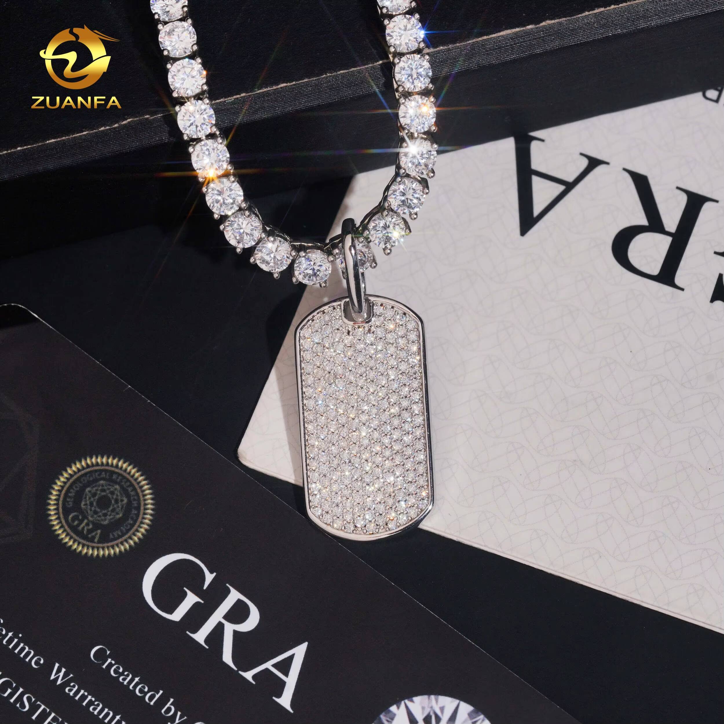 925 Silver New Design Moissanite Small Charm Pendants Hip Hop Jewelry Iced Out Fashion Pendant Tennis Necklace Set for Gift