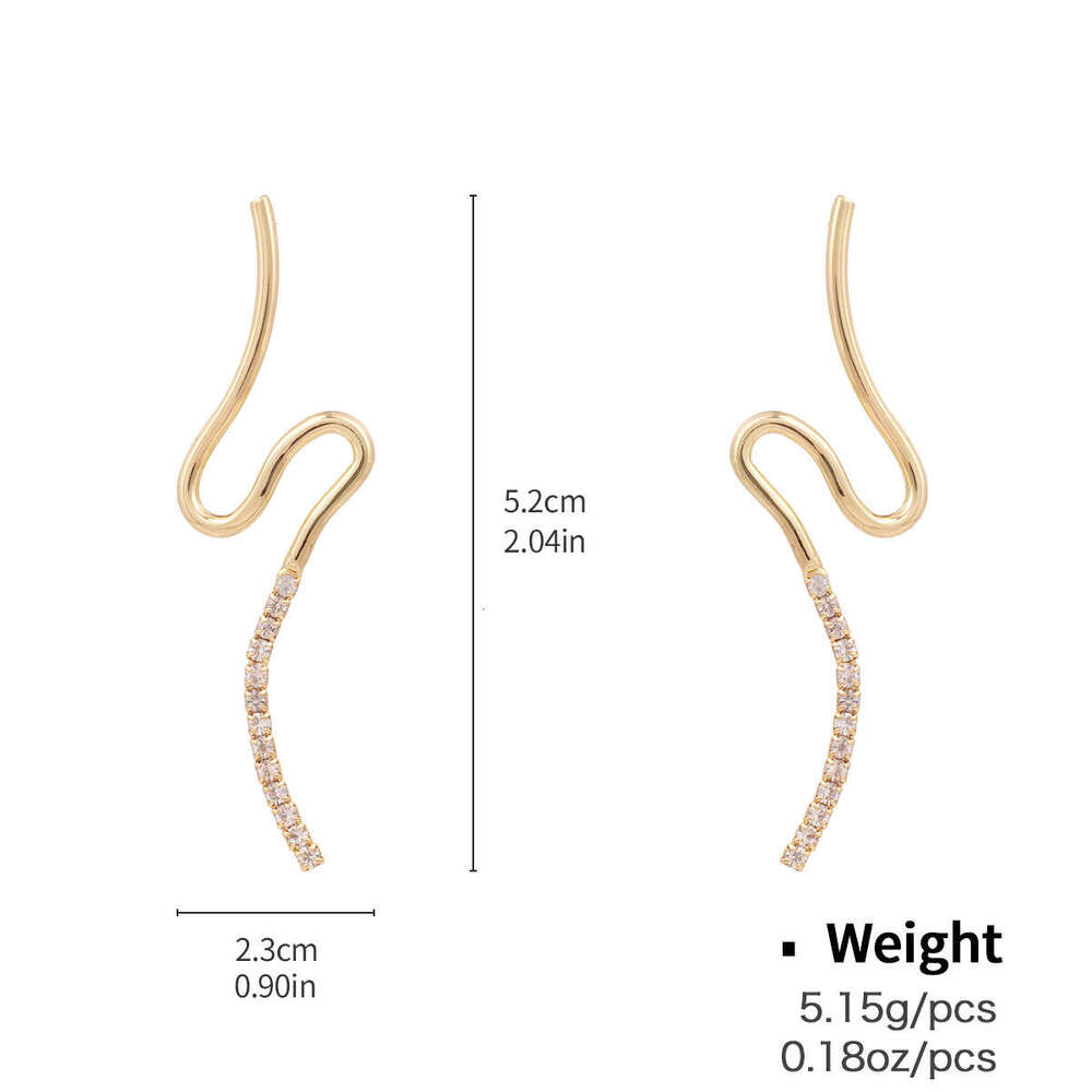 Kenjie Fashion Classic Elegant Earrings Design Line Face Mask Geometric Copper Inlaid Zircon Hoop