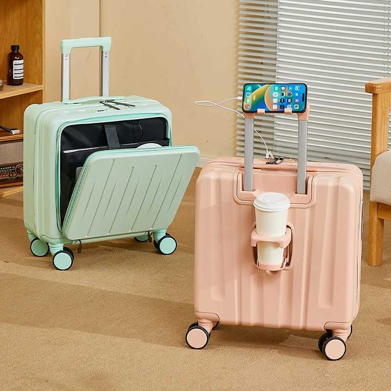 18 inches Suitcase Light Weight Suitcase Large Capacity Travel Case Spinner Wheels Suitcase Small Luggage Compartment Z250905
