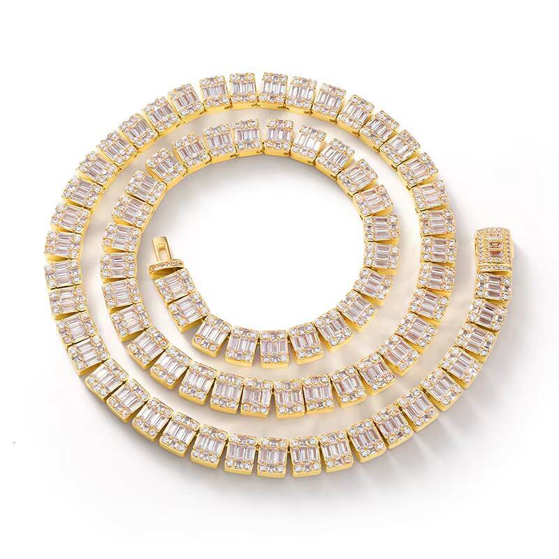 Wholesale Drop Shipping High Quality Large Cluster Moissanite Women Men Tennis Neck Chain Necklace