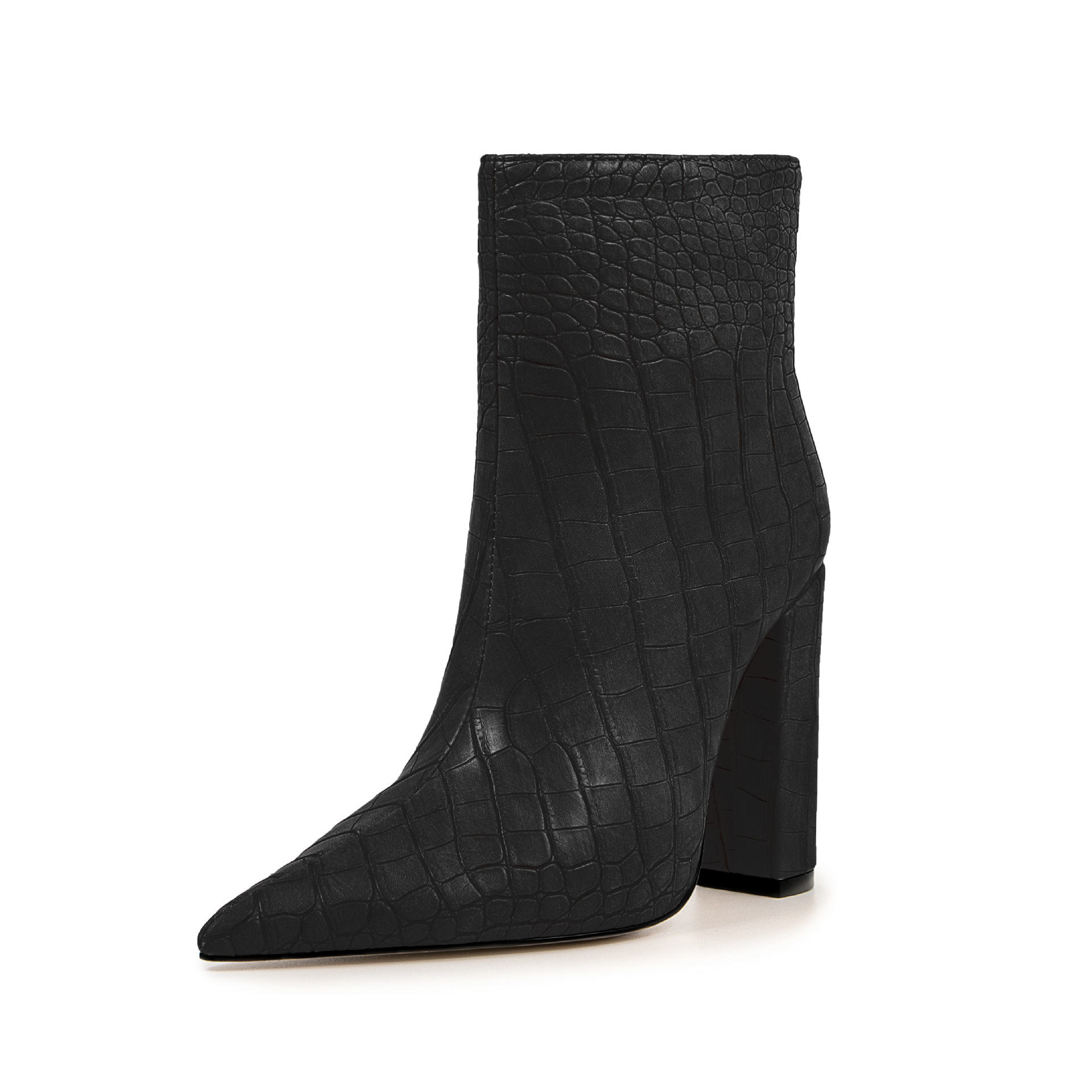 Chengdu Handmade Stone Texture Pointed Toe Ankle Boots - Chunky Heel Martin Boots (4 Colors) Fashion Runway Boots