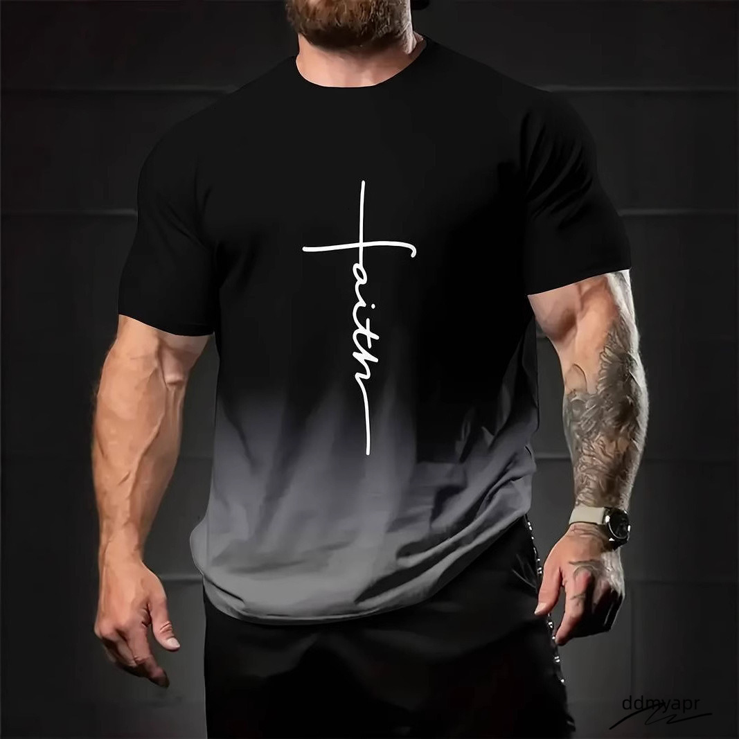 3D Digital Color Gradient Printing Mens T-Shirt Summer American Round ddmyday Neck Top 250710 ddmyday ddmyday ddmyday ddmyday