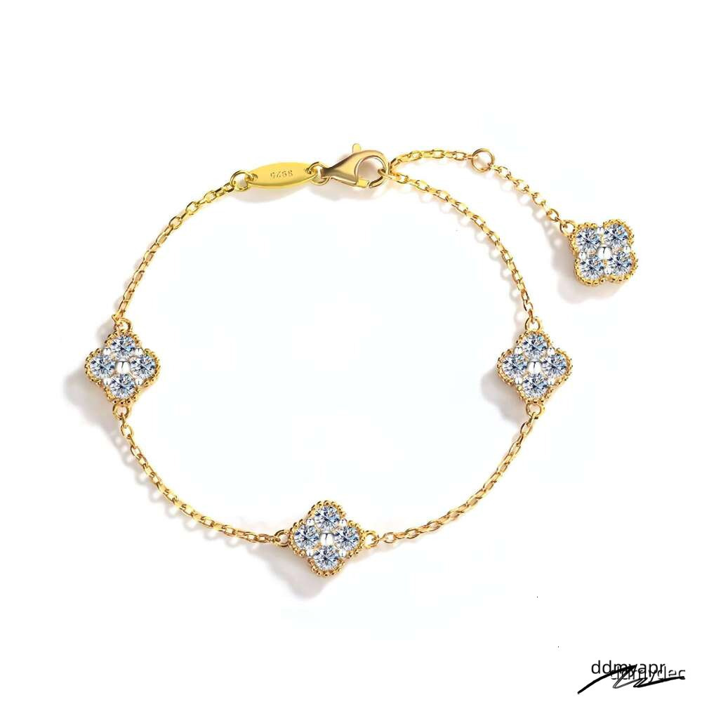 Gold Plated S Sier Moissanite Tennis Bracelet For Women VVS Dia Quality With GRA Certificate, Elegant Charm ddmydec Jewelry ddmydec